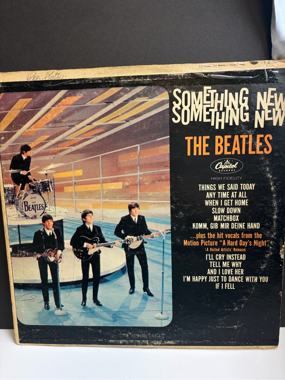 The Beatles Retro Album Cover - Black, Orange & Cream